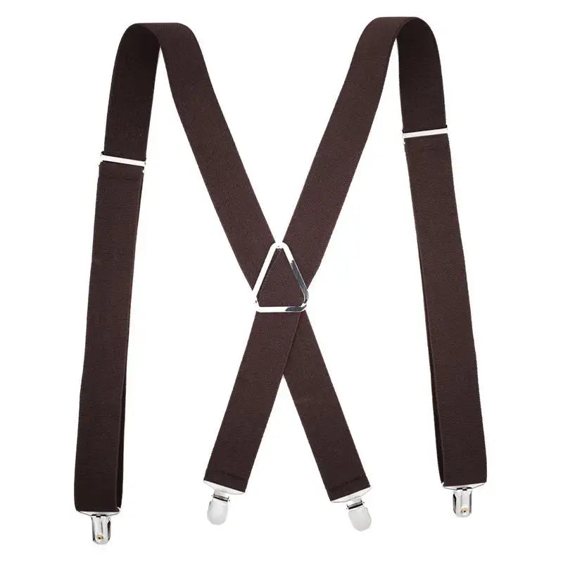 Creative Adjustable Suspenders For Men Women X Back Elastic Pants Braces 2 5CM Width 4 Clip Design Fashion Accessory