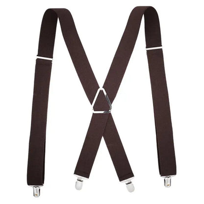 Creative Adjustable Suspenders For Men Women X Back Elastic Pants Braces 2 5CM Width 4 Clip Design Fashion Accessory