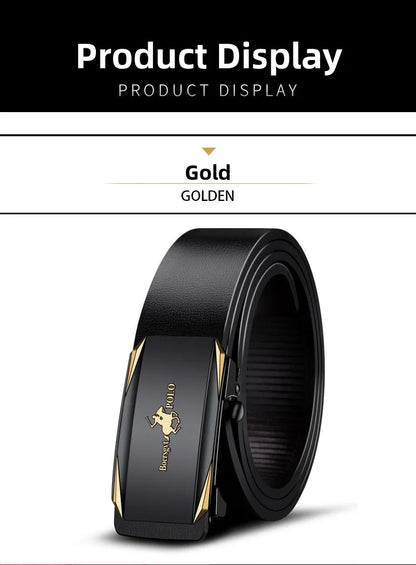Paul Men's Leather Belt Fashionable Casual Automatic Buckle Waist Belt for Middle-aged And Young Men Business Style Belt