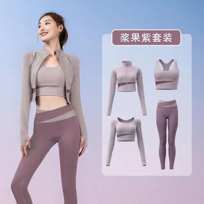 Autumn Workout Women Running Sportswear Sets Yoga Fitness Gym Bra Crop Top Seamless Leggings Tracksuits Clothing