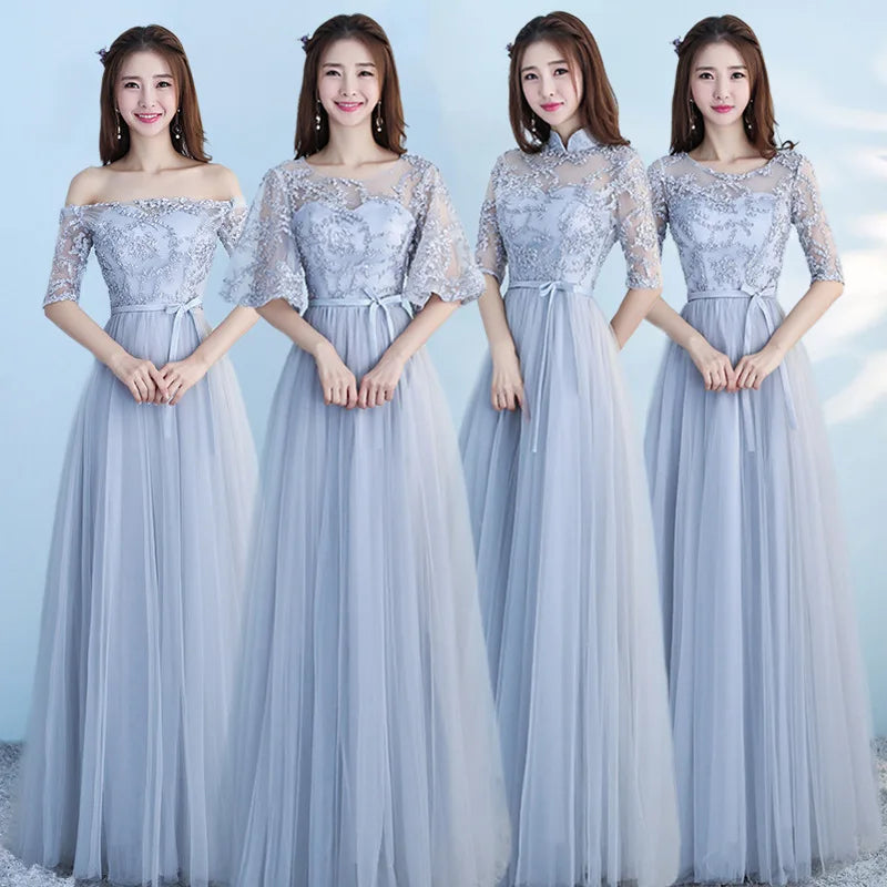Long Blue Maids Dr Ele A-Line Skirt Wedding Par Fem Friend Gown Bridalmaid Outfit Summer Formal Women's Dr