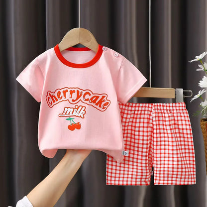 Summer Cartoon Boys Clothes Suit Set for Kids 1-4 Years Fashion Leisure Boy's Outfit 2025 Trendy Kids' Clothing