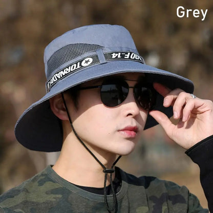 1Pcs Beach Wide Brim Bucket Hat Summer Hiking Sombrero UV Protection Cap Gorro Fishing Camping Sun Hat for Men Women