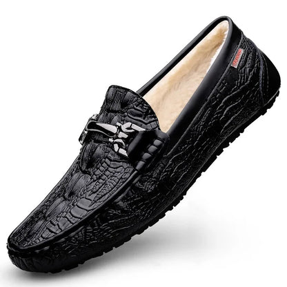 Moccasins plus Size 45 46 47 Business Crocodile Pattern Loafers Men's Real Cow Business Men's Shoes