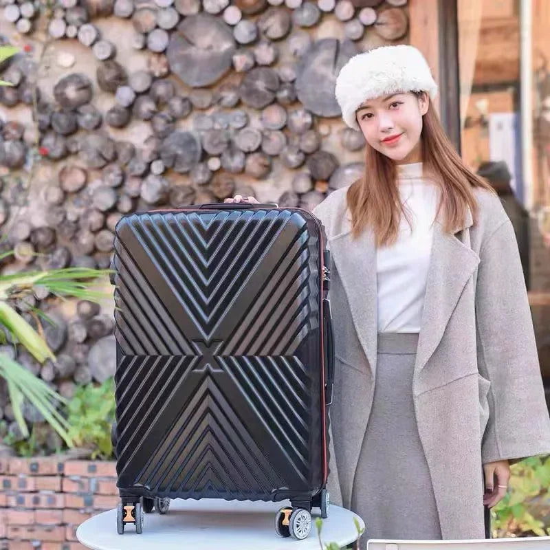 20‘’22/24/26/28 inch Rolling luggage set travel suitcase spinner wheels trolley luggage bag case Diamond Silver suitcase Women's