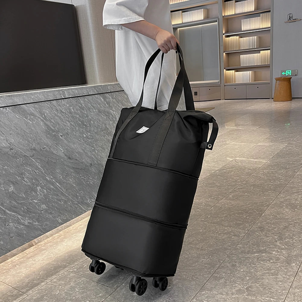 Outdoor Large Capacity Rod Luggage Bags New Oxford Cloth Dry-Wet Separation Expandable Duffle Pack Lightweight Folding Trip Bags