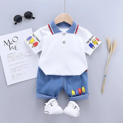Summer Fashion Baby Boy Clothes Sets T-shirt + Pants 1-4T Toddler Casual Clothing Suits Children Kids Boys Outfits Suit