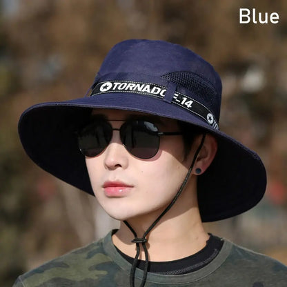 1Pcs Beach Wide Brim Bucket Hat Summer Hiking Sombrero UV Protection Cap Gorro Fishing Camping Sun Hat for Men Women