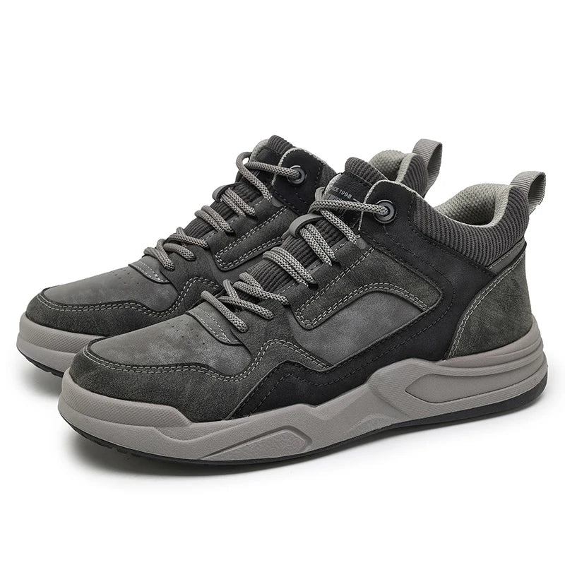 New casual men's board shoes Comfortable Thick Bottom Quality Style  Autumn and Winter Outdoor Shoes for Youth classics gray