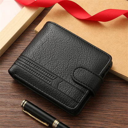 New Brand Leather Men’s Wallet Luxury Mens Purse Male Zipper Card Holders with Coin Pocket Wallets Gifts for Men Money Bag