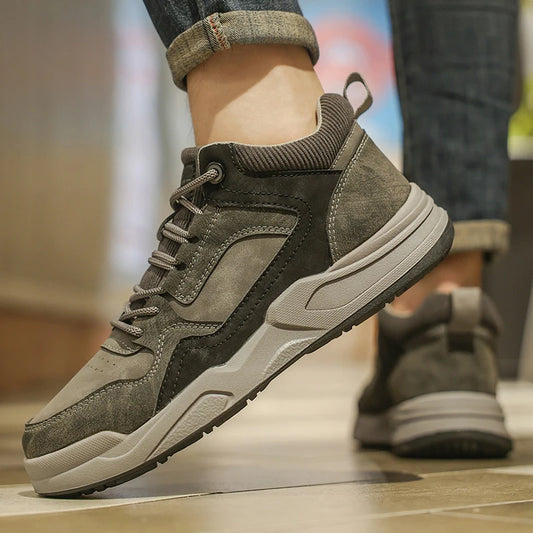 New casual men's board shoes Comfortable Thick Bottom Quality Style  Autumn and Winter Outdoor Shoes for Youth classics gray