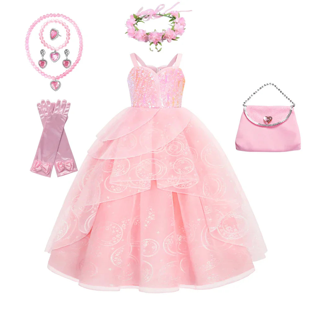2025 Girl Princess Dress Carnival Party Princess Dress Birthday Party Dress Children's Pink Cute Dress Girl's Party Dress 2-12Y