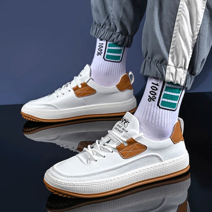 Men Genuine Leather Summer Shoes Outdoor Sneakers Fashion Skateboard Shoes Men Sports Shoes  Comfortable Men Shoes