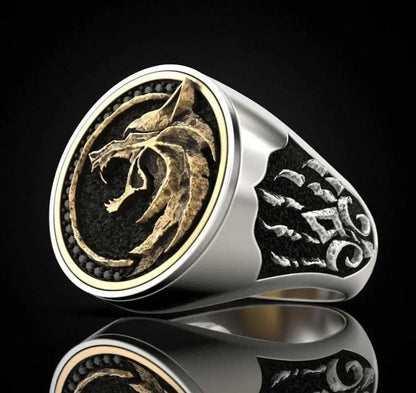 New Wizard Hunter Wolf Claw Rings European American Viking Warrior Retro Stainless Steel Two-color Gold Men's Ring