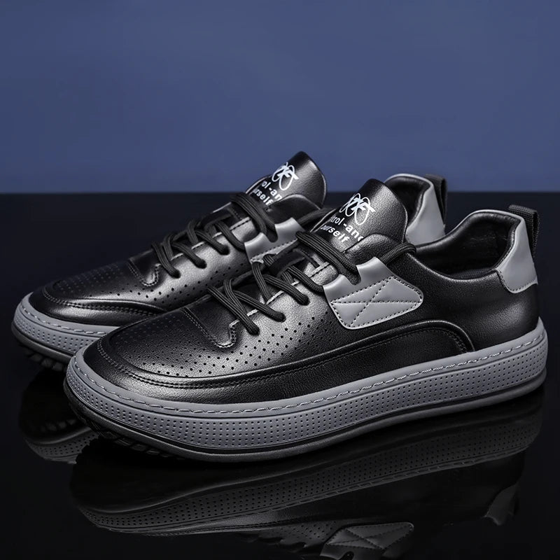 Men Genuine Leather Summer Shoes Outdoor Sneakers Fashion Skateboard Shoes Men Sports Shoes  Comfortable Men Shoes