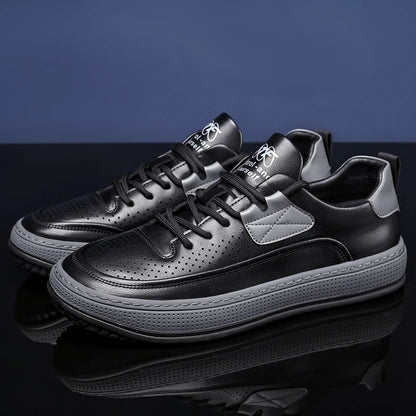 Men Genuine Leather Summer Shoes Outdoor Sneakers Fashion Skateboard Shoes Men Sports Shoes  Comfortable Men Shoes