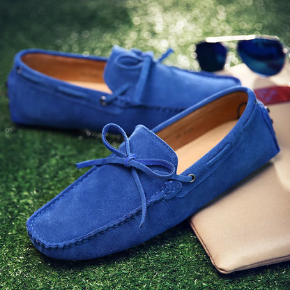Ultra-light  Suede Leather Men's Loafers Solid Color Walking Shoes Soft-Soled Comfy Man Drive Flats Men Casual Shoes Moccasins