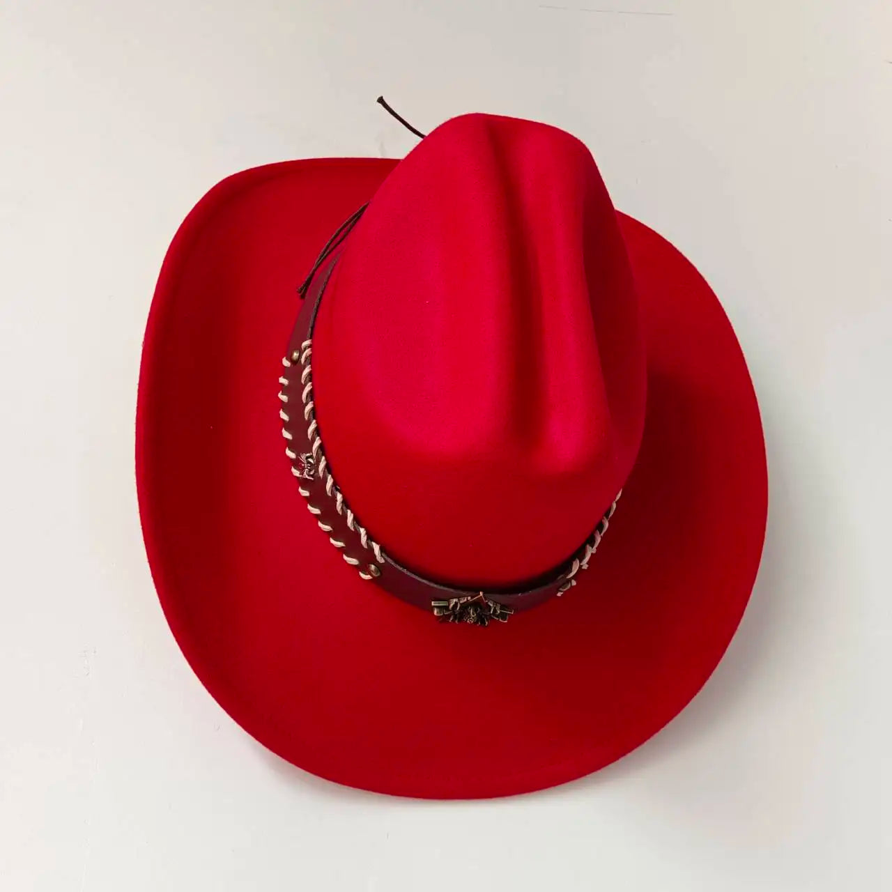 Cowboy hat cow head accessories cowboy hat monochrome felt hat men and women big brim outdoor hat knight hat