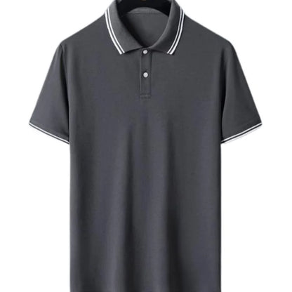 Men's ort Sve  irt Ice Silk Loose Fit Collared T-irt Busin Casual Summer Wear for Dads And Middle-Aged Men