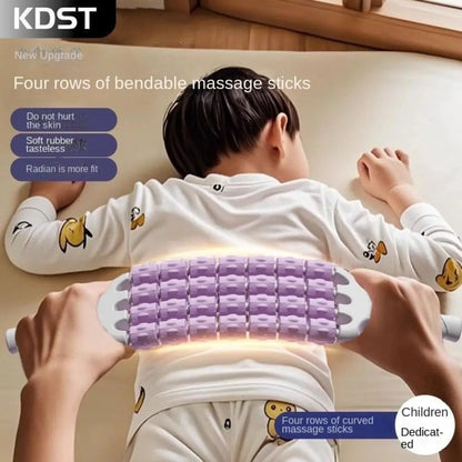 Curved Flexible Muscle Massage Rolle Sensory Training Four Rows Muscle Roller Stick Non Slip Guasha Massager Tool