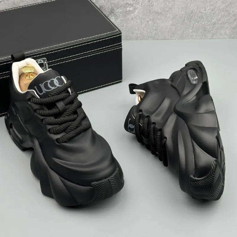 Men Shoes Designer Luxury Platform Casual Sneakers 2025 Fashion Breathable Shoes Men Fashion Height Increasing Comfortable Shoes