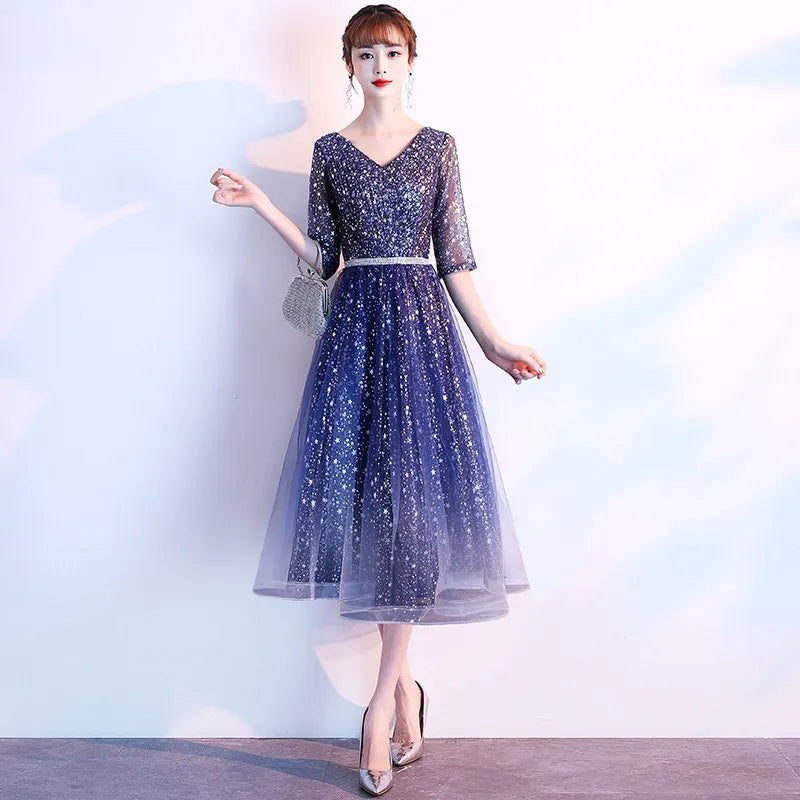 Starry  Evening Gown Women's Faionable Winter Performance Chorus Dr Fairy Aosphere Host Ele Sle New 2026