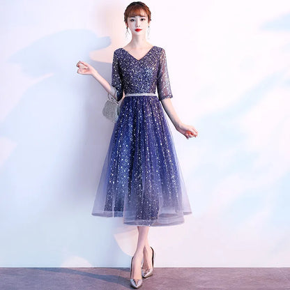 Starry  Evening Gown Women's Faionable Winter Performance Chorus Dr Fairy Aosphere Host Ele Sle New 2026