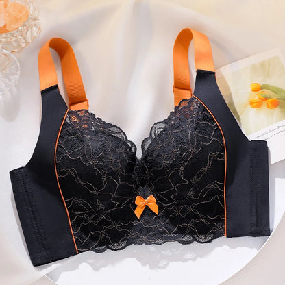 American Retro Push Up Bra Thin Thick Bottom Enhancer Latex Adjustable Straps, Sexy Non Magnetic Security Small Chest Lingerie