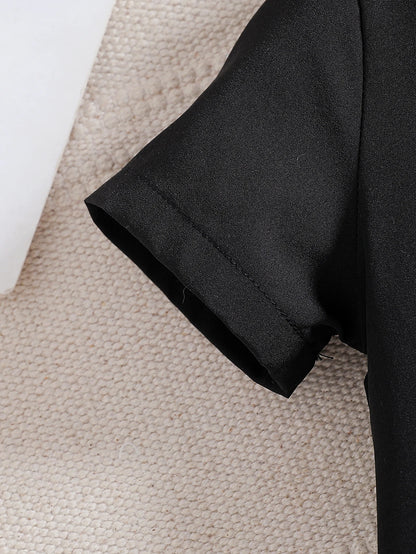 Summer New Arrival Boys’ Suit, British Style Children’s Fashion Clothing with Short-Sleeved Shirt and Striped Overalls Two-Piece