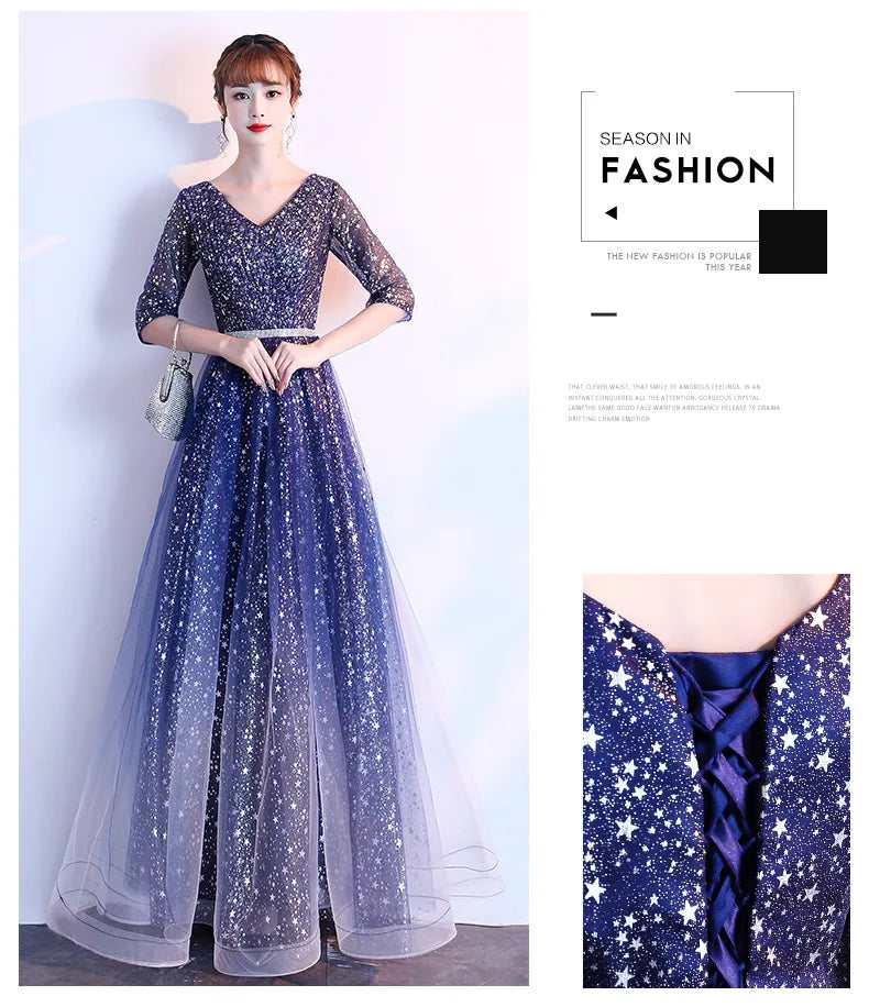 Starry  Evening Gown Women's Faionable Winter Performance Chorus Dr Fairy Aosphere Host Ele Sle New 2026