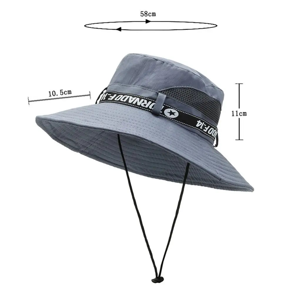 1Pcs Beach Wide Brim Bucket Hat Summer Hiking Sombrero UV Protection Cap Gorro Fishing Camping Sun Hat for Men Women