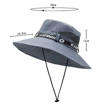 1Pcs Beach Wide Brim Bucket Hat Summer Hiking Sombrero UV Protection Cap Gorro Fishing Camping Sun Hat for Men Women