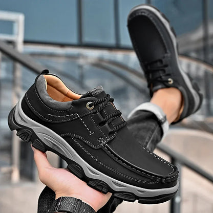 Men's Shoes Hot Sale Male Comfortable Casual Shoe 2023 Genuine Leather Male Business Shoes High Quality Lace-Up Oxford Shoes
