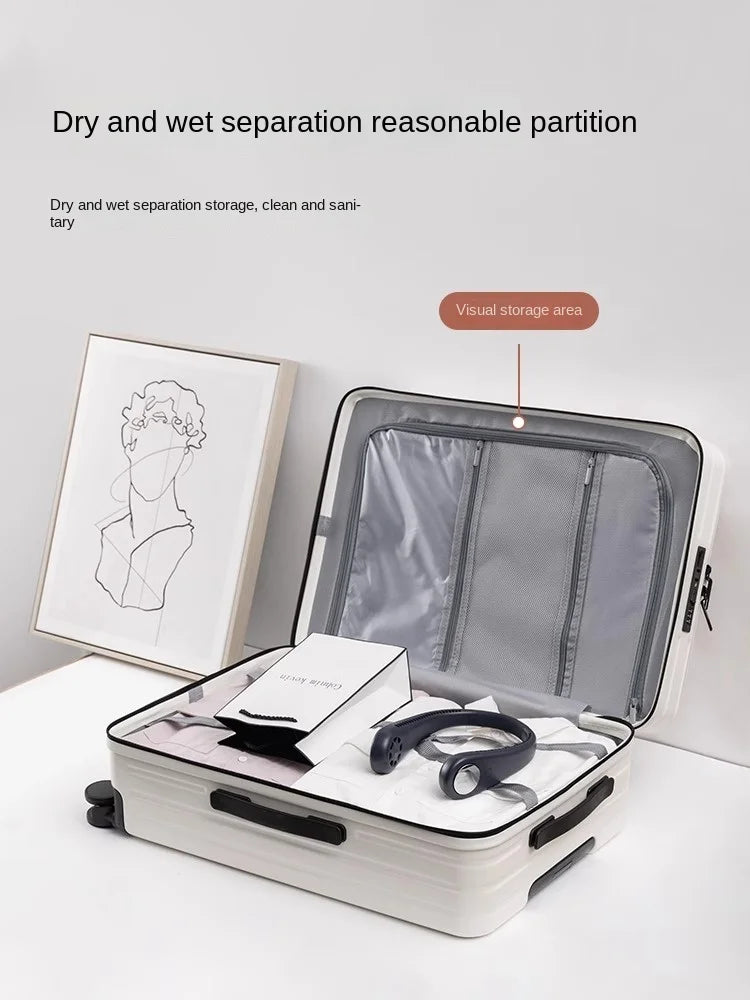 Luggage 18/20 inch Carry-on Cabin Suitcase 2025 New Lightweight Mute Trolley Case Strong TSA Lock Password Travel Bag