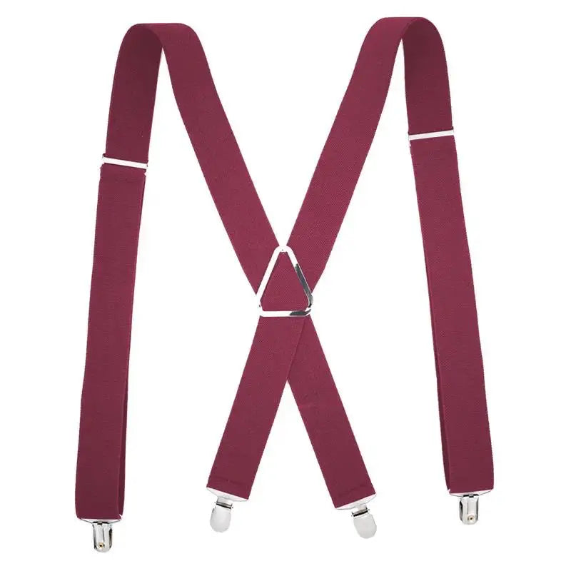 Creative Adjustable Suspenders For Men Women X Back Elastic Pants Braces 2 5CM Width 4 Clip Design Fashion Accessory