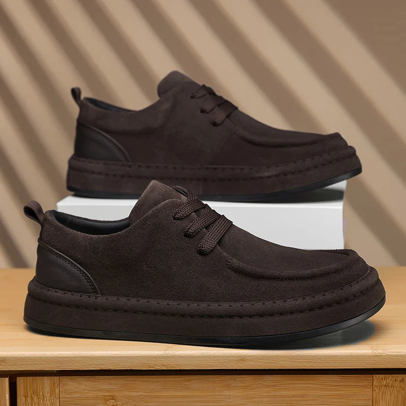 Men's Shoes Are Fashionable Brown Casual Shoes Made of Durable Suede Material Comfortable Walking Shoes Suitable for Daily Wear