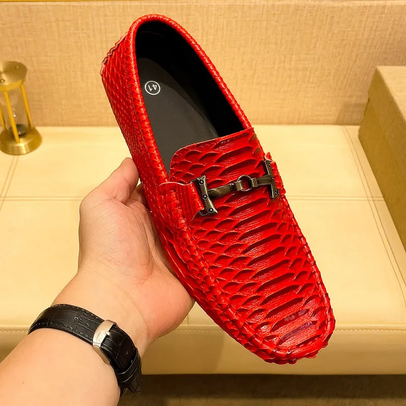 Handmade Business Loafers Classic Leather Casual Shoes Breathable Men Driving Shoes Fashion Moccasins Leisure Walk Slip on Flats