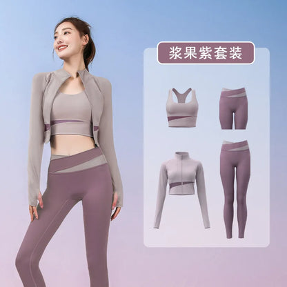 Autumn Workout Women Running Sportswear Sets Yoga Fitness Gym Bra Crop Top Seamless Leggings Tracksuits Clothing