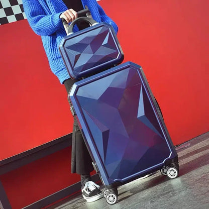 20‘’22/24/26/28 inch Rolling luggage set travel suitcase spinner wheels trolley luggage bag case Diamond Silver suitcase Women's