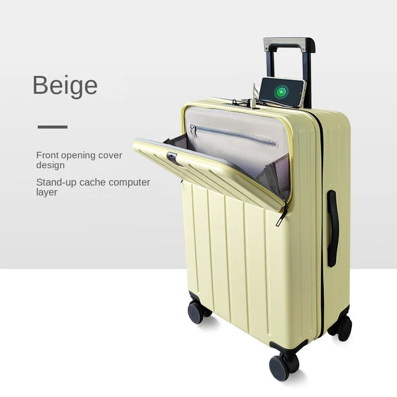 Luggage 18/20 inch Carry-on Cabin Suitcase 2025 New Lightweight Mute Trolley Case Strong TSA Lock Password Travel Bag