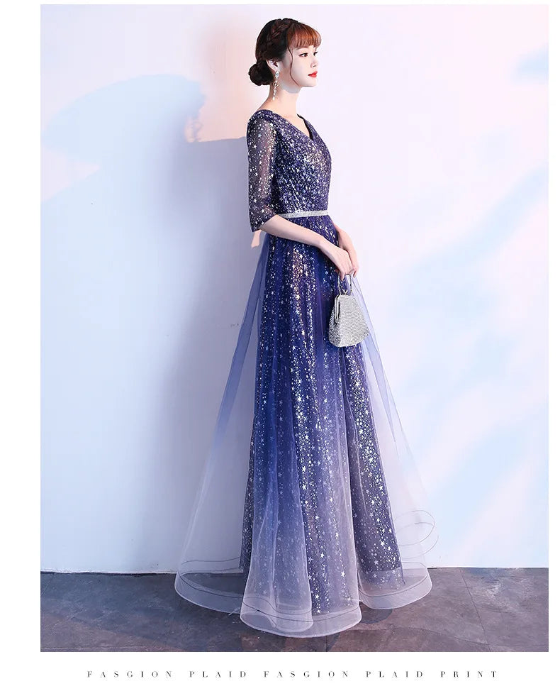 Starry  Evening Gown Women's Faionable Winter Performance Chorus Dr Fairy Aosphere Host Ele Sle New 2026