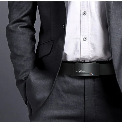 Oyifan Black Belt Men, Genuine Leather Dress Designer Belts for men, Fashion Slide Ratchet Click Casual Mens Belt for Jeans