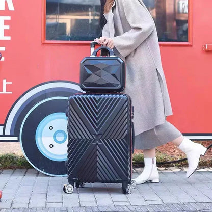 20‘’22/24/26/28 inch Rolling luggage set travel suitcase spinner wheels trolley luggage bag case Diamond Silver suitcase Women's