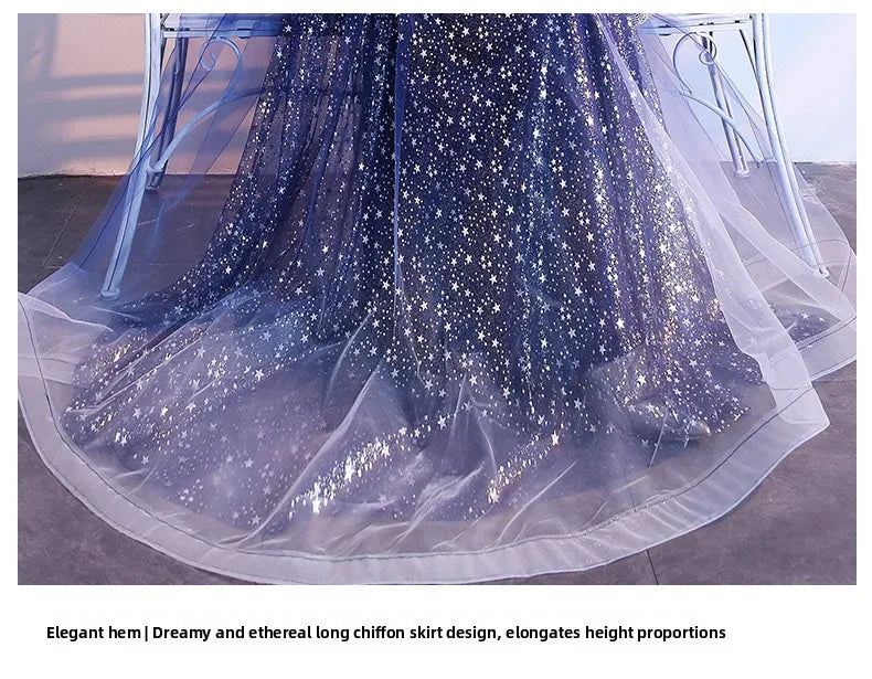 Starry  Evening Gown Women's Faionable Winter Performance Chorus Dr Fairy Aosphere Host Ele Sle New 2026