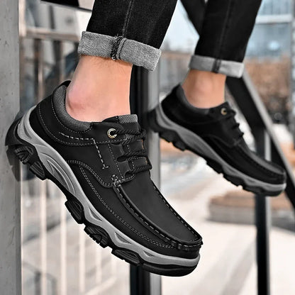 Men's Shoes Hot Sale Male Comfortable Casual Shoe 2023 Genuine Leather Male Business Shoes High Quality Lace-Up Oxford Shoes