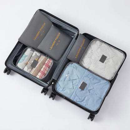 6-Piece Set Oxford Travel Storage Bags, Waterproof Organizer for Clothes, Underwear, Shoes, Portable Luggage Packing Kit
