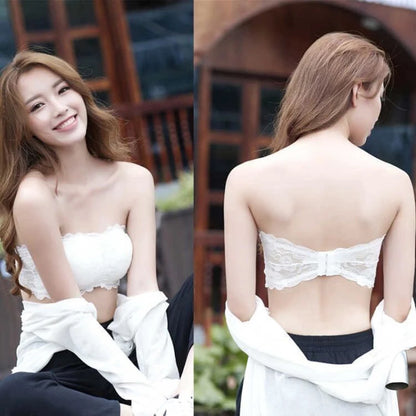 Tube Top Bra Fashion Tube Tops Woman Invisible Bra Push Up Women's Bandeau Top With Cups Lingeries Sexy Hot Tops for Summer Lace