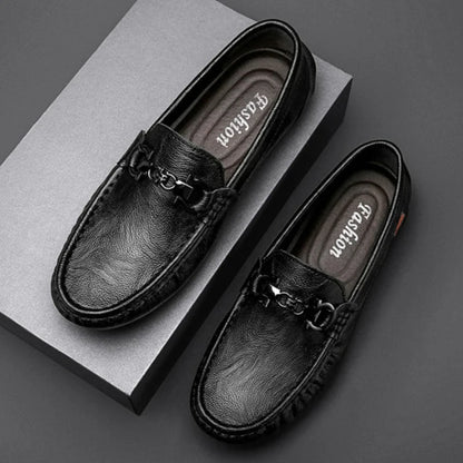 Moccasin Loafers Man Casual Shoe Square Toe Flat Leather Shoes For Men Soft Velvet Fashion 2025 2025 New Arrivals Cowhide