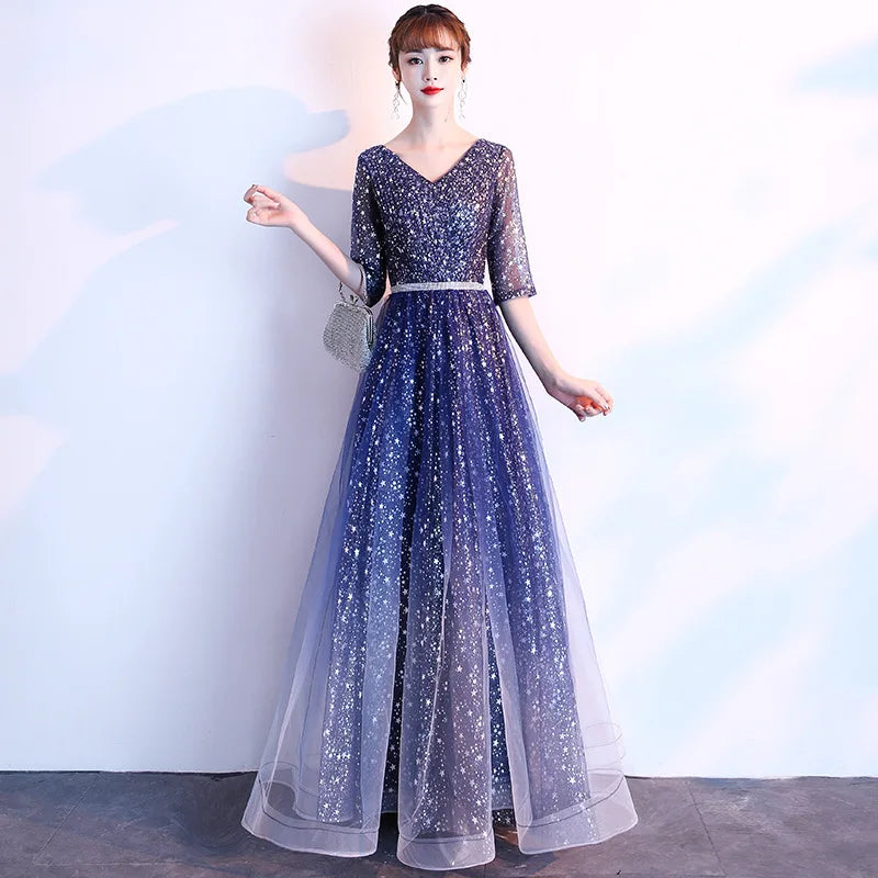 Starry  Evening Gown Women's Faionable Winter Performance Chorus Dr Fairy Aosphere Host Ele Sle New 2026