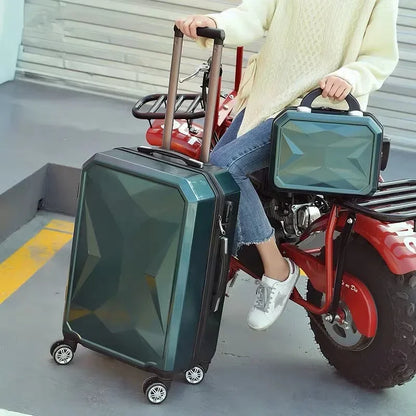 20‘’22/24/26/28 inch Rolling luggage set travel suitcase spinner wheels trolley luggage bag case Diamond Silver suitcase Women's
